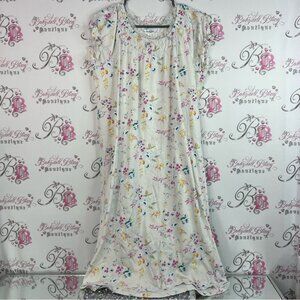 Vanity Fair dress long moo moo milkmaid vintage lace Multicolor Floral Chemise